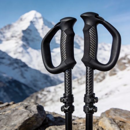 Carbon Fiber Wide-Palm Grip Trekking Poles - Pair