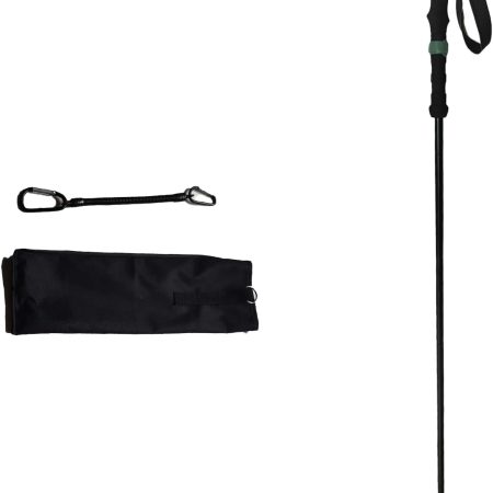 55" 4-Section Folding Wading Staff – Spring-Assisted Aluminum Trekking Pole for Fly Fishing and Water Walking, 1.35 lbs, Carry Case