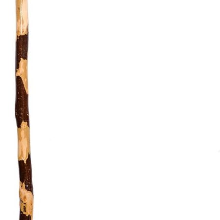 55" Handcrafted Natural Wood Hiking Stick – Transparent Waterproof Coating, Comfort Strap, Rubber Tip Cover, 1.55 lbs