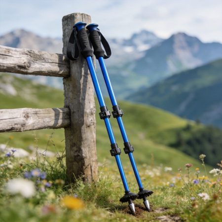 Lightweight Three-Section Aluminum Trekking Poles - Pair